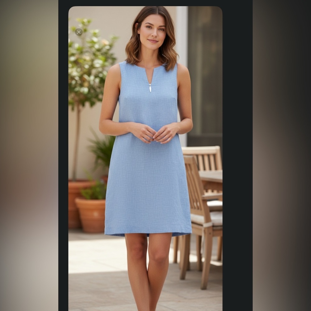 Island Company Light Blue‎ Linen Dress